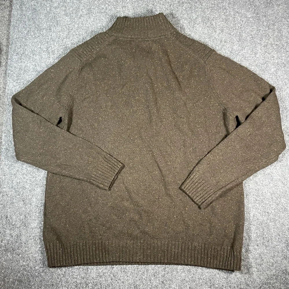Alesbury Sweater 1/4 Button Men's XL Brown Speckled Pullover Preppy Hipster Golf